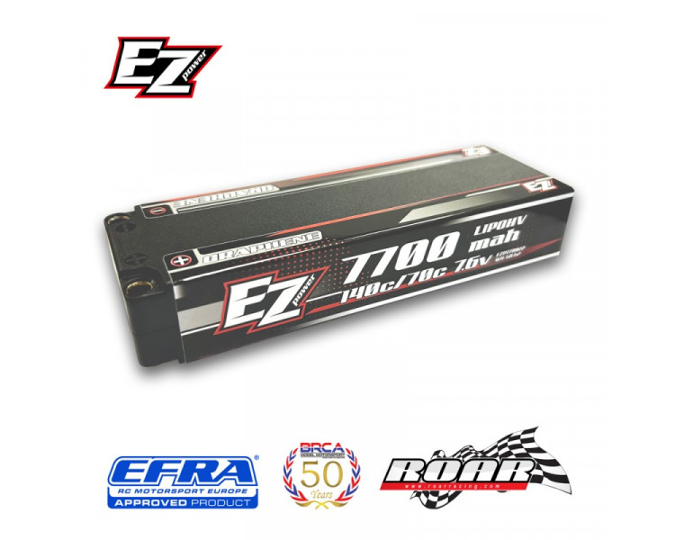 EZPOWER BATTERIA LIPO HV 7700MHA 7,6V 2S 140/70C GRAPHENE PIN 5MM