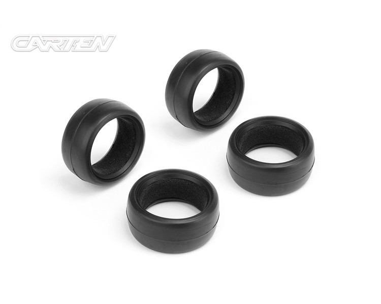 CARTEN GOMME PISTA 1/10 CON SPUGNE SLICK (4)