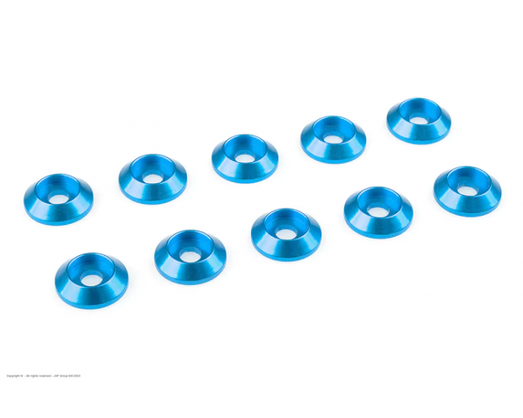 RONDELLE SEDE CILINDRICA ALLUMINIO ANODIZZATO X VITI A BRUGOLA 3MM TESTA BOMBATA (10)