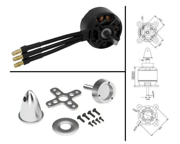 MOTORE BRUSHLESS CASSA ROTANTE SPITZ 3536-06 1300KV