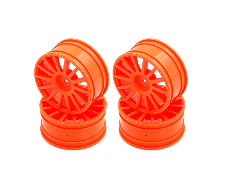 LC RACING CERCHI ARANCIO FLUO 14 RAZZE 25MM 1/10 ESAGONO 12MM (4) LC RACING CERCHI ARANCIO FLUO 14 RAZZE 25MM 1/10 ESAGONO 12MM (4)