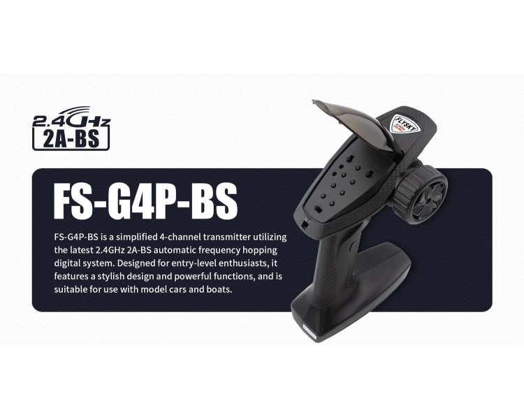 FLYSKY RADIOCOMANDO 2A-G4P-BS 4-CH 2.4GHZ RICEVITORE FS-R4P-BS