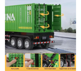 MOTRICE CON RIMORCHIO CONTAINER  R/C 1/18 9CH