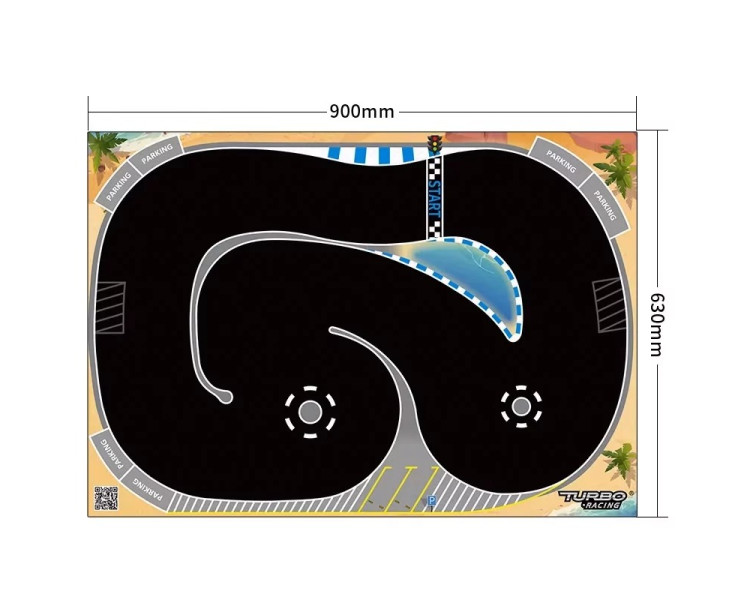 CIRCUITO 63X90 CM PER MICRO AUTO DRIFT 1/76