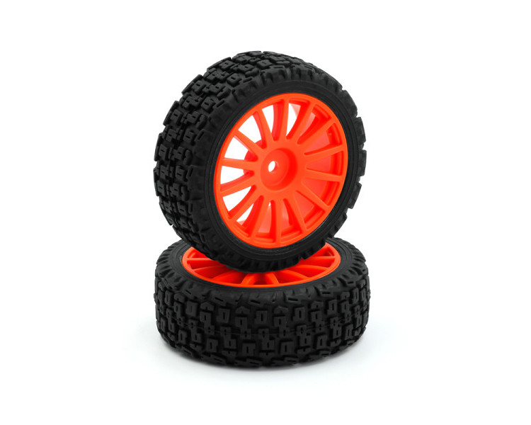 LC RACING COPPIA GOMME RALLY SU CERCHIO 14 RAZZE 1/10 ARANCIO FLUO LC RACING COPPIA GOMME RALLY SU CERCHIO 14 RAZZE 1/10 ARANCIO FLUO