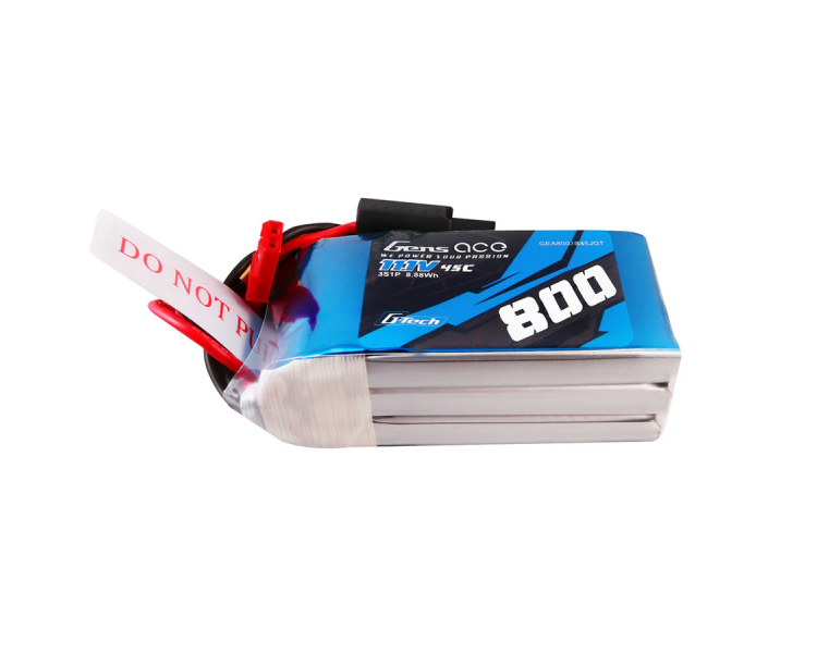 BATTERIE LIPO GENS ACE 3S 11,1V 800MHA 45C JST/BEC G-TECH
