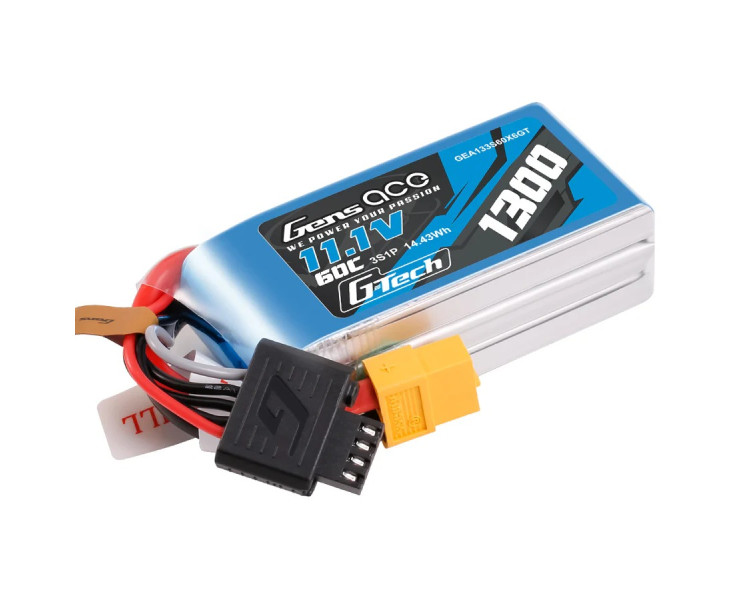 BATTERIE LIPO GENS ACE 3S 11,1V 1300MHA 60C XT60 G-TECH