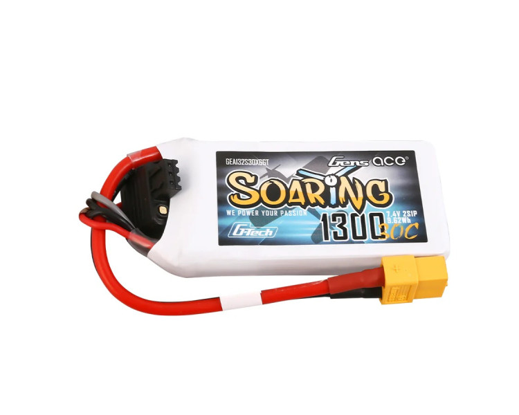 BATTERIE LIPO GENS ACE 2S 7,4V 1300MHA 30C XT60 G-TECH