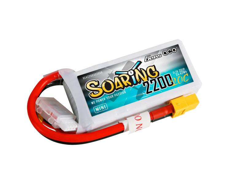 BATTERIE LIPO GENS ACE 2S 7,4V 2200MHA 20C MINI