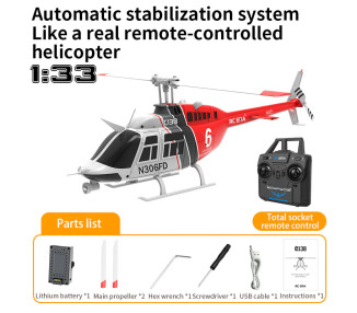 RC ERA ELICOTTERO RC BELL 206 2,4G 4CH RTF 1/33