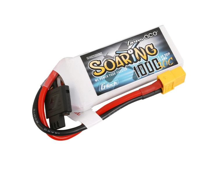 BATTERIE LIPO GENS ACE 2S 7,4V 1000MHA 30C XT60 G-TECH