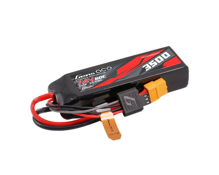 BATTERIA LIPO GENS ACE 2S 7,4V 3500MHA 60C XT60 G-TECH