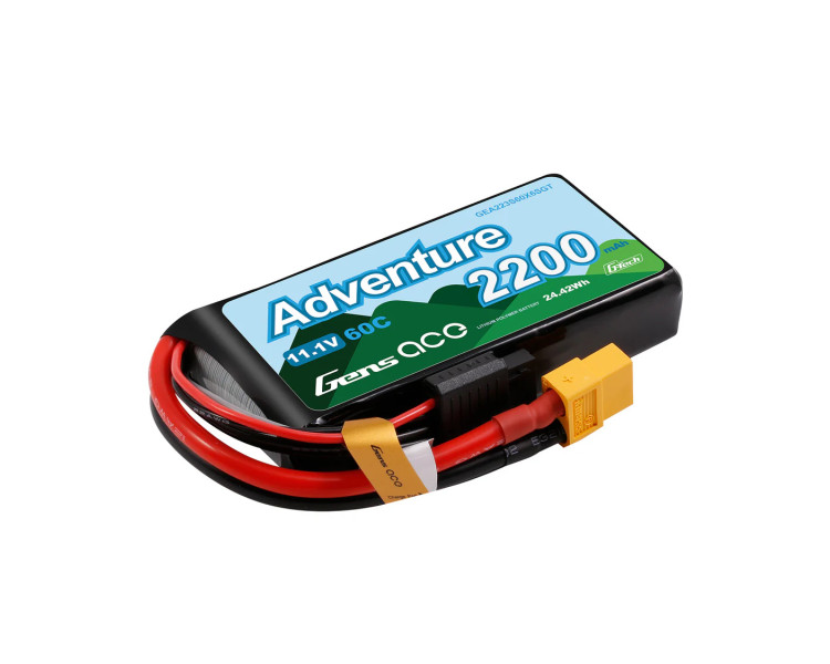 BATTERIE LIPO GENS ACE 3S 11,1V 2200MHA 60C XT60 G-TECH