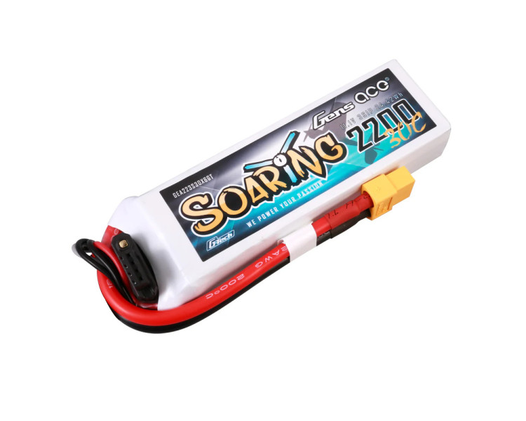 BATTERIE LIPO GENS ACE 3S 11,1V 2200MHA 30C XT60 G-TECH