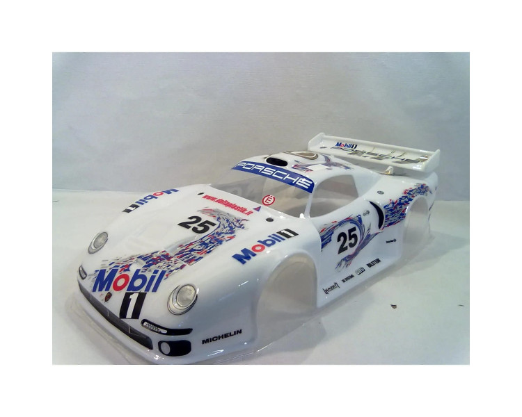 CARROZZERIA PORSCHE 911 GT1 96 1/8 RALLY-GAME SPESSORE 1,5MM. CON ADESIVI E ALETTONE