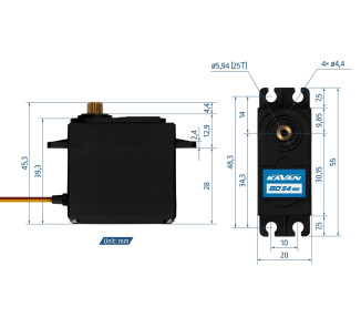 GO-54MG SERVO STANDARD INGRANAGGI METALLICI 11,5 KG/CM