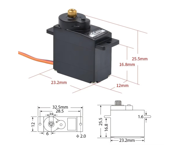 1109BU MICRO SERVO DIGITALE INGR. METALLICI 2,5 KG/CM