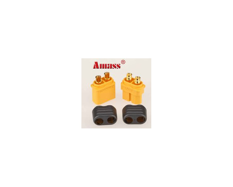 CONNETTORI ORO GIALLI 4MM  MASCHIO-FEMMINA XT60 CON COPRIFILI CONNETTORI ORO GIALLI 4MM  MASCHIO-FEMMINA XT60 CON COPRIFILI