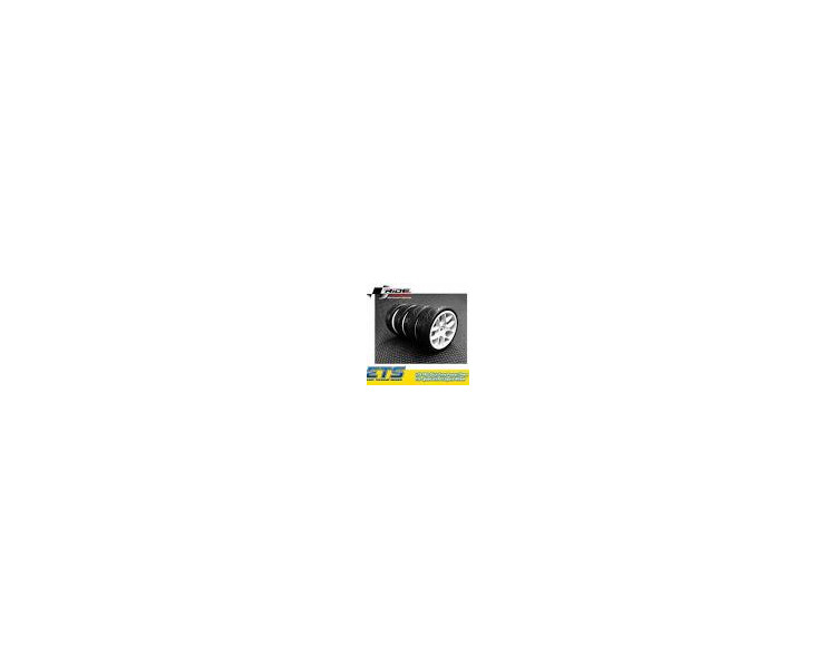 PNEUMATICI INTAGLIATI 1/10 INCOLLATI SU CERCHI 10 RAZZE 24MM (4) PNEUMATICI INTAGLIATI 1/10 INCOLLATI SU CERCHI 10 RAZZE 24MM (4)
