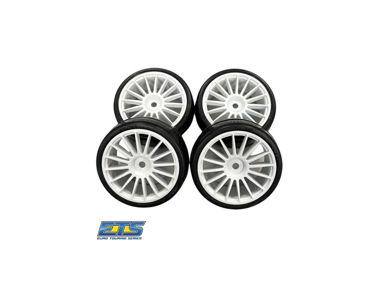 PNEUMATICI SLICK 1/10 INCOLLATI SU CERCHI 18 RAZZE 24MM (4) PNEUMATICI SLICK 1/10 INCOLLATI SU CERCHI 18 RAZZE 24MM (4)