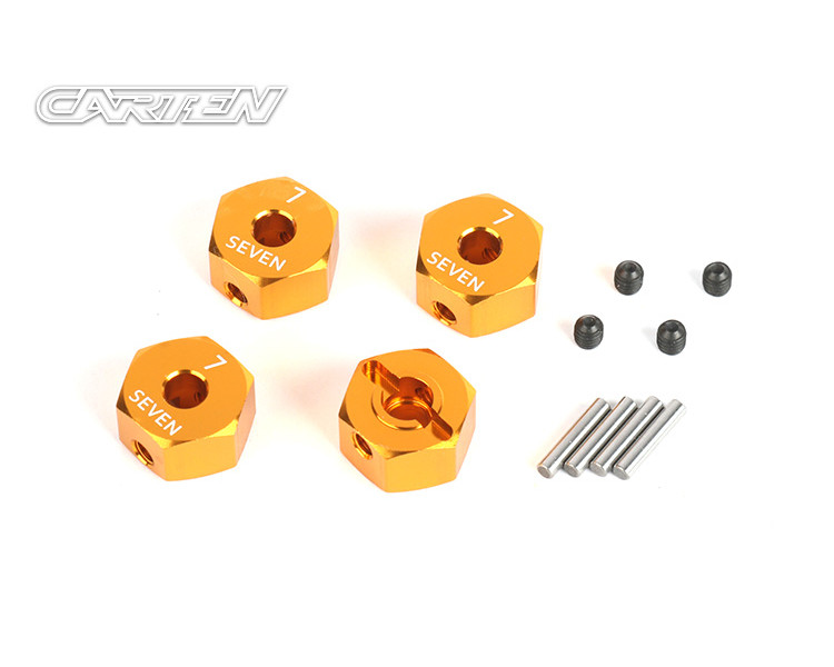 CARTEN ESAGONI RUOTA 12MM CON FERMO E SPINE SPESSORE 7MM. (4)