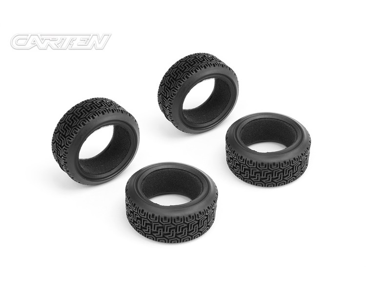 CARTEN GOMME RALLY 1/10 CON SPUGNE 26MM. (4) CARTEN GOMME RALLY 1/10 CON SPUGNE 26MM. (4)