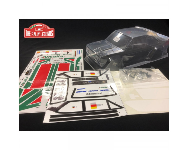 CARROZZERIA 1/10 FIAT 131 RALLY TRASPARENTE ALITALIA CARROZZERIA 1/10 FIAT 131 RALLY TRASPARENTE ALITALIA