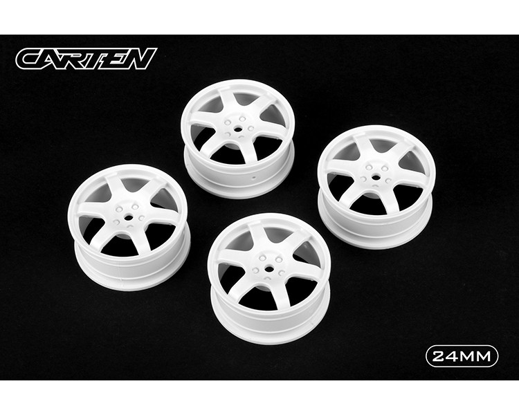 CARTEN CERCHI 1/10 6 RAZZE BIANCHI 24MM (4) CARTEN CERCHI 1/10 6 RAZZE BIANCHI 24MM (4)